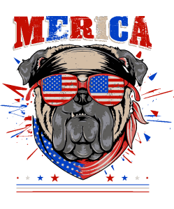 Perro gánster con bandera de americe